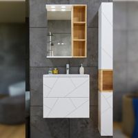 Товар: Комплект мебели для ванной Бриклаер КРИСТАЛЛ 60ZS-2B, белый/дуб бунратти - фото 1 Комплект мебели для ванной Бриклаер КРИСТАЛЛ 60ZS-2B, белый/дуб бунратти — фото 1, Комплекты мебели для ванной