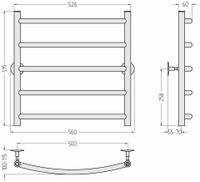 Полотенцесушитель водяной Стилье Универсал-50 600х500 (5) Г 21 Без покрытия 00650-6050 — фото 3, Водяные полотенцесушители