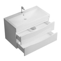 Тумба подвесная "ВИСТА-90 см" с 2-я ящ. белый глянец (ум. Alice-90) арт-109061 — фото 4, Тумбы под раковину