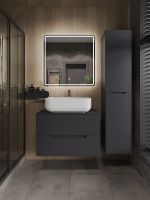 Товар: Orange Line тумба с раковиной подвесная 80 см, графит/белый арт-Li-80TugMDF+B03-600W - фото 5 Orange Line тумба с раковиной подвесная 80 см, графит/белый арт-Li-80TugMDF+B03-600W — фото 5, Тумбы с раковиной