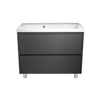 Тумба напольная "Борнео 100", 2 ящ., Люкс графит матовый, Стандарт 100 / Азур 100 SP-00001458 — фото 3, Тумбы под раковину