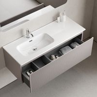 Тумба подвесная SANCOS Snob R 1.0 1195х445х406, c одним ящиком оснащенным доводчиками, Doha Soft , арт. арт-SNR1.0120LSM — фото 4, Тумбы под раковину