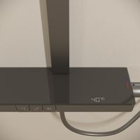 Душевая стойка SANCOS Vos с термостатическим смесителем, изливом, полкой, шлангом 1,5 м, верхним и ручным душем, цвет вороненая сталь, арт. арт-SC6100GG — фото 7, Душевые стойки