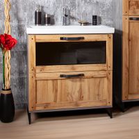 Товар: Тумба под раковину напольная Бриклаер ЛОФТ метрополитен грей, 60 см 4627125413391 - фото 1 Тумба под раковину напольная Бриклаер ЛОФТ метрополитен грей, 60 см 4627125413391 — фото 1, Тумбы с раковиной