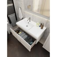 Тумба под раковину подвесная La Fenice Cubo FNC-01-CUB-С-90, бежевая — фото 8, Тумбы под раковину