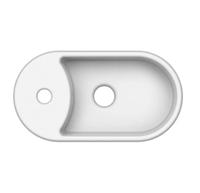 Раковина Scarabeo SEVENTY накладная с переливом с одним отверстием цвет белый арт-8094 — фото 4, Раковины накладные