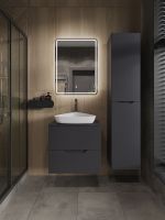 Orange Line тумба с раковиной подвесная 60 см, графит/белый арт-Li-60TugMDF+B07-500W — фото 3, Тумбы с раковиной