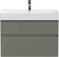 Тумба под раковину Allen Brau Infinity 85 1.210026.CGM олива матовый — фото 6, Тумбы под раковину