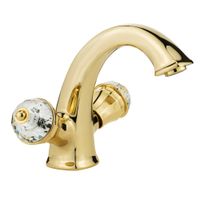 KORONA См-ль д/раковины, ручки CRYSTAL, золото 27330 — фото 1, Смесители для раковины