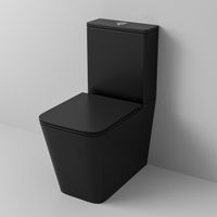 Унитаз напольный Grossman (610х365х825) безободковый,черный матовый с тонкой крышкой,смыв торнадо,2 места арт-GR-4418BMSQ — фото 4, Напольные унитазы