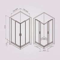 Товар: Gem душевое огражд квадратн.,раздвиж.двери 80x80 черный мат.,стекло прозрачн арт-W90G-403-8080-BT - фото 6 Gem душевое огражд квадратн.,раздвиж.двери 80x80 черный мат.,стекло прозрачн арт-W90G-403-8080-BT — фото 6, Квадратные душевые уголки