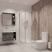 Душевое ограждение Niagara Nova NG-6606-08 (90х90х195) четверть круга,хром,двери раздвижные,стекло прозрачное,1 место арт-66060811 — фото 2, Душевые уголки четверть круга