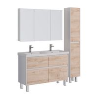 Тумба Lemark COMBI 125 см под 2 раковины, подвесная/напольная,4 ящика, цвет фасада: Дуб кантри, цвет арт-LM03C125T-dub — фото 5, Тумбы под раковину