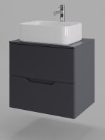 Orange Line тумба с раковиной подвесная 60 см, графит/белый арт-Li-60TugMDF+B02-460W — фото 4, Тумбы с раковиной