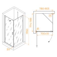 Душевой уголок RGW LE-034 (LE-003 + Z-14) 800x800 351203488-11 — фото 1, Душевые уголки