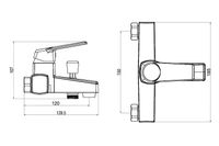 OneLife смеситель для ванны/душа однорычажный полимерный, хром арт-P02-100cr — фото 1, Смеситель для ванны