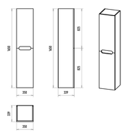 Шкаф-пенал арт-П-Роя-02035-011П — фото 7, Пеналы для ванной комнаты