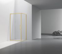 Душевой уголок Slim 8mm , 1000*900, брашированное золото, стекло прозрачное арт-VSR-4SLP9010CLG — фото 1, Прямоугольные душевые уголки
