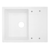 Кухонная мойка AZARIO Tavas 620х480х197 кварцевая, прямоугольная, сифон в комплекте, цвет Белый арт-CS00097670 — фото 8, Кухонные мойки