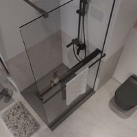 Душевая перегородка Niagara Nova (120х195) черный матовый,стекло прозрачное,с полкой,1 место арт-NG-670-12ВLACK — фото 5, Душевые перегородки