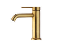 Смеситель для раковины, Fima Carlo Frattini, Snap, тип открывания воды-однорычажный, монтаж-на раковину/столешницу, отверстия для монтажа-1, высота, мм-147, вынос излива, мм-110, тип излива-неподвижный, донный клапан-есть 1"1/4, тип подводки-гибкая, цвет-золото брашированное арт-F3111OS — фото 1, Смесители для раковины