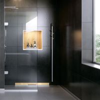 Желоб BERGES водосток WALL 600 пристенный, золото глянец, S-сифон D50 H60 боковой арт-092156 — фото 7, Душевые лотки