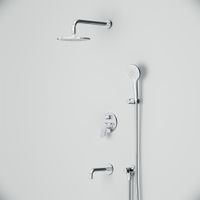 FB85A3RH30 X-Joy, набор: встроеный см-ль, излив, верхний душ 220 мм, ручн.душ, хром — фото 4, Встраиваемые душевые комплекты