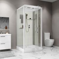 Душевая кабина Niagara Standart (100х100х215) квадрат,поддон 15см,распашная,проф.белый,3 места арт-ST100/15Q — фото 4, Душевые кабины