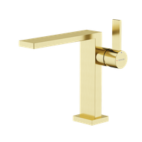 Смеситель для раковины SANCOS Linn, брашированное золото, PVD покрытие, арт. SC9019BG — фото 1, Смесители для раковины