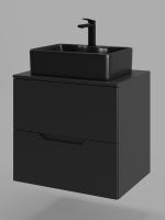 Orange Line тумба с раковиной подвесная 60 см, черный арт-Li-60TubMDF+B01-475MB — фото 4, Тумбы с раковиной