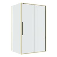 Душевое ограждение Niagara Nova NG-44-11ASG-A100SG-34 (110х100х195) прямоугольник,раздвижная,золото сатин,стекло прозрачное,2 места — фото 1, Прямоугольные душевые уголки