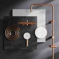 F0785A444 X-Joy, душ.система: см-ль д/душа с ТМС, душ.штанга,верхний душ 220мм, ручн душ, роз.золо — фото 7, Душевые системы