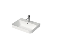 Раковина, Duravit, Happy D.2 Plus, шгв 600*460*195, отверстия для смесителя-отсутствуют, цвет-белый арт-2360600060 — фото 1, Раковины встраиваемые сверху
