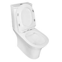 Унитаз-компакт Azario FRETTA ROUND 650х340х770 напольный, безободковый с бачком и сиденьем микролифт арт-AZ-1217 + AZ-1216 — фото 2, Напольные унитазы