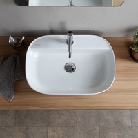 Раковина Scarabeo GLAM накладная без перелива с одним отверстием цвет белый арт-1802 — фото 5, Раковины накладные