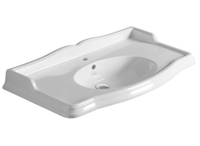 Раковина SIMAS ARCADE подвесная на тумбу на ноги на кронштейны с одним отверстием со спинкой цвет белый AR874 — фото 1, Раковины подвесные