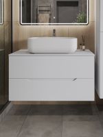 Товар: Orange Line Li-100TuwMDF+B03-600W тумба с раковиной подвесная 100 см, белый Li-100TuwMDF+B03-600W - фото 3 Orange Line Li-100TuwMDF+B03-600W тумба с раковиной подвесная 100 см, белый Li-100TuwMDF+B03-600W — фото 3, Тумбы с раковиной