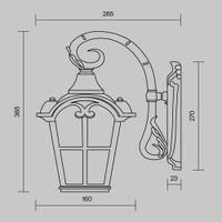 Настенный светильник (бра) Outdoor O413WL-01BZ — фото 8, Уличное освещение