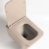 Унитаз подвесной Q-Line безободковый, цвет капучино мат., ультратонкое soft close сиденье арт-VT1-12MC — фото 2, Подвесные унитазы