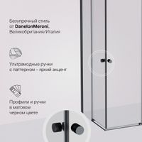 W94G-403-10080-BT Душевое ограждение X-Joy Square Slide 100х80, черный, прозрачное — фото 3, Душевые кабины и ограждения