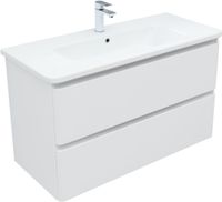 Тумба с раковиной Aquanet Эмбер 105 2 ящ. цв.белый матовый (раковина Luxury) 00332490 — фото 5, Тумбы с раковиной