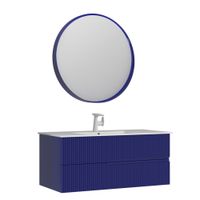 Тумба с раковиной ORKA Moonlight 120 подвесная, синий матовый 5001504 — фото 1, Тумбы с раковиной