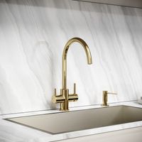 Смеситель для кухни SANCOS Taper с возможностью подключения фильтра для воды, цвет полированное золото, арт. арт-SC4012ZG — фото 2, Смесители для кухни