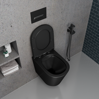 Унитаз подвесной безободковый D&K Venice , черный арт-DT1026025 — фото 3, Подвесные унитазы