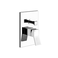 Смеситель для душа, Gessi, Rettangolo K, тип открывания воды-однорычажный, тип регулирования воды-керамический картридж, тип установки-настенный встраиваемый, внутренняя часть-необходимо заказать, цвет-хром, на 2 выхода с переключателем ванна-душ арт-53079.031 — фото 2, Смеситель для душа