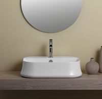 Раковина SIMAS SHARP накладная с одним отверстием цвет белый арт-SH09 — фото 3, Раковины накладные