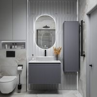 Товар: Тумба подвесная "КРИСТАЛЛ-80 см" с 1 ящ. графит матовая 108043 - фото 3 Тумба подвесная "КРИСТАЛЛ-80 см" с 1 ящ. графит матовая 108043 — фото 3, Тумбы под раковину