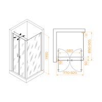 Душевой уголок RGW PA-144B (PA-104B+Z-050-2B+O-104B) 800x900 060814489-014 — фото 1, Душевые уголки