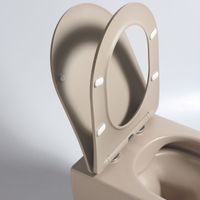 Унитаз подвесной Evo безободковый, цвет капучино матовый, ультратонкое soft-close сиденье арт-VT1-34SMC — фото 4, Подвесные унитазы