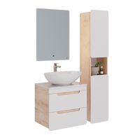 Тумба Lemark OLIVIA 65 см под 1 раковину, подвесная, 2 ящика, цвет корпуса: Дуб кантри, цвет фасада: арт-LM08OL65T — фото 7, Тумбы под раковину